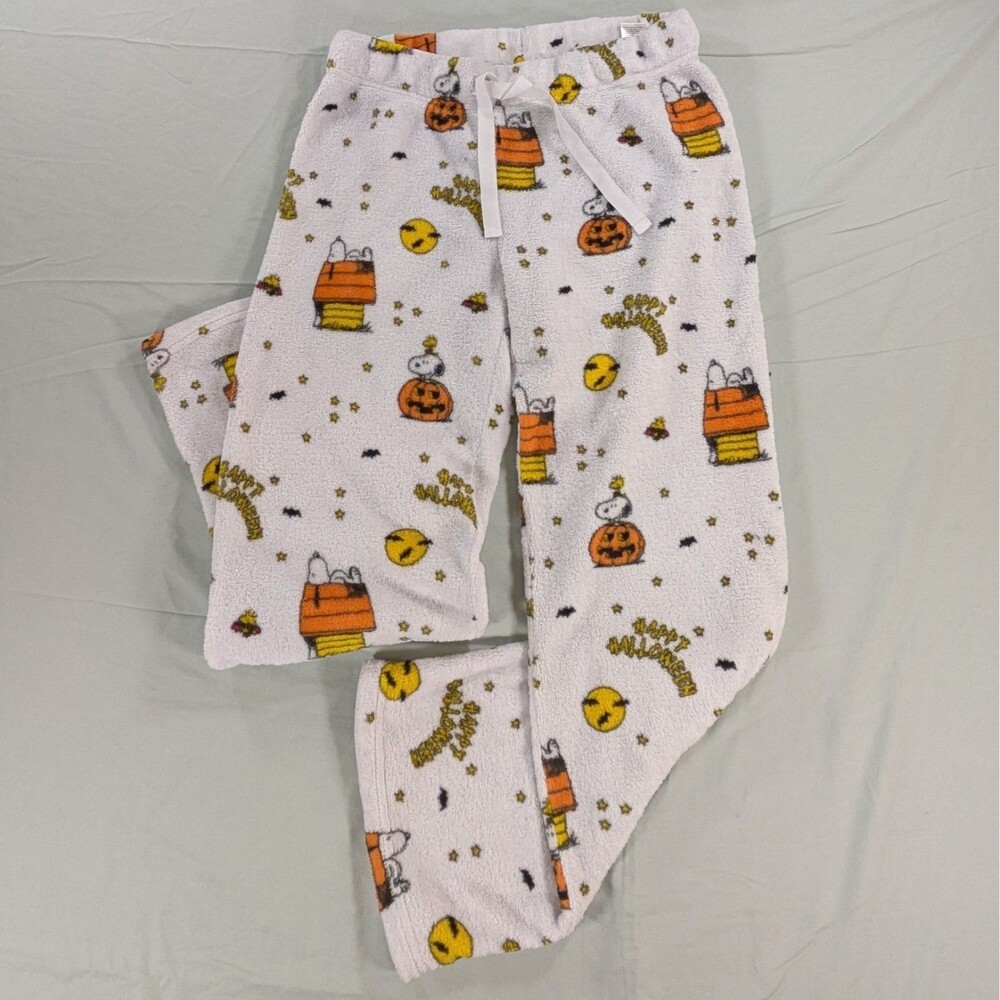 Peanuts Lounge Pajama Pants Medium Snoopy Halloween Fleece